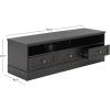 SAFAVIEH Furniture – Shafa Media Stand for TVs up to 55″ – Natural & Brass 3-Drawer Entertainment Media Console – Storage Cabinet for Living Room, Bedroom (MED3123B)(Black/Brass)
