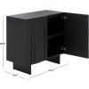 SAFAVIEH Furniture – Simi Media Stand for TVs up to 28″ – Natural Brown Compact Entertainment Media Console – Storage Cabinet for Living Room, Bedroom (MED3119A)(Black)