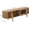 SAFAVIEH Furniture – Tomori Media Stand for TVs up to 75″ – Oak 2-Door Modern Entertainment Console with Open Shelving and Storage (MED3603A)(Oak)