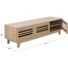 SAFAVIEH Furniture – Zulie Media Stand for TVs up to 65″ – Natural Brown Entertainment Media Console – Slatted Door Storage Cabinet for Living Room, Bedroom (MED3120A)(Natural)
