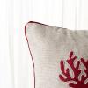 SAFAVIEH Home Collection Holiday Reindeer Rustic Beige/Red Cotton 20-inch Square Decorative Accent Insert Throw Pillow