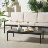 SAFAVIEH Outdoor Couture Patio Furniture Guam Black Aluminum Slatted Coffee Table(Black)