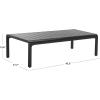 SAFAVIEH Outdoor Couture Patio Furniture Guam Black Aluminum Slatted Coffee Table(Black)