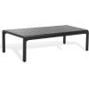 SAFAVIEH Outdoor Couture Patio Furniture Guam Black Aluminum Slatted Coffee Table(Black)