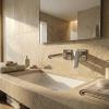 SAFAVIEH Solea Bath – Alustic Bathroom Faucet – Contemporary Chrome Brass – Wall-Mount Streamlined Design (BRF1018C)(Chrome)