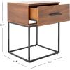 Safavieh Home Collection Marquise Brown 1-Drawer Storage Bedroom Accent Side Table Nightstand NST5005A