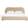 SAFAVIEH Couture – Beccarose Queen Bed – Contemporary Design – Brown Chenille & Walnut Legs – Ideal for Bedroom, Guest Room, 70.5″ W x 88″ D x 45″ H (SFV4811I-Q)