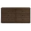 SAFAVIEH Couture – Octavian Rope Detail Dresser – Walnut Oak – 6-Drawer Storage Chest – Fully Assembled – Ideal for Bedroom, Guest Room, 66″ W x 20″ D x 34″ H (SFV2234B)(Dark Walnut)
