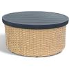 SAFAVIEH Couture – Outdoor Cleandra Storage Coffee Table – Natural & Black Aluminum – Weather Resistant, Fully Assembled – Ideal for Deck, Patio, Backyard, 36″ W x 36″ D x 16″ H (CPT4017A)(Natural/Black)