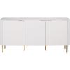 SAFAVIEH Furniture – Hilsa Media Stand for TVs up to 70″ – White & Gold 3-Door Entertainment Media Console – Storage Cabinet for Living Room, Bedroom (MED3116A)(White/Gold)