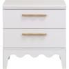SAFAVIEH Furniture – Lovette 2-Drawer Nightstand – White Modern Bedside Table with Storage Drawers for Bedroom & Small Spaces (NST9618A)(White)