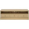 SAFAVIEH Furniture – Shafa Media Stand for TVs up to 55″ – Natural & Brass 3-Drawer Entertainment Media Console – Storage Cabinet for Living Room, Bedroom (MED3123B)(Natural/Brass)