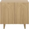 SAFAVIEH Furniture – Simi Media Stand for TVs up to 28″ – Natural Brown Compact Entertainment Media Console – Storage Cabinet for Living Room, Bedroom (MED3119A)(Natural)