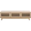 SAFAVIEH Furniture – Zulie Media Stand for TVs up to 65″ – Natural Brown Entertainment Media Console – Slatted Door Storage Cabinet for Living Room, Bedroom (MED3120A)(Natural)