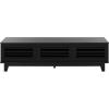 SAFAVIEH Furniture – Zulie Media Stand for TVs up to 65″ – Natural Brown Entertainment Media Console – Slatted Door Storage Cabinet for Living Room, Bedroom (MED3120A)(Black)