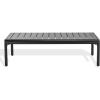 SAFAVIEH Outdoor Couture Patio Furniture Guam Black Aluminum Slatted Coffee Table(Black)