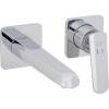 SAFAVIEH Solea Bath – Alustic Bathroom Faucet – Contemporary Chrome Brass – Wall-Mount Streamlined Design (BRF1018C)(Chrome)