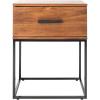 Safavieh Home Collection Marquise Brown 1-Drawer Storage Bedroom Accent Side Table Nightstand NST5005A