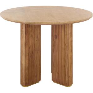 SAFAVIEH Couture – Irine Round Dining Table – Travertine & Brown – Ideal for Dining Room, Kitchen, 39.5″ W x 39.5″ D x 29.75″ H (SFV5781A)(Travertine/Brown)