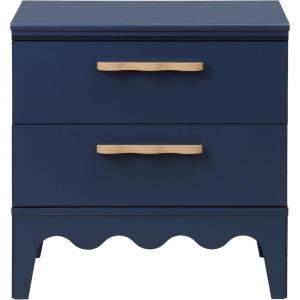 SAFAVIEH Furniture – Lovette 2-Drawer Nightstand – White Modern Bedside Table with Storage Drawers for Bedroom & Small Spaces (NST9618A)(Navy Blue)
