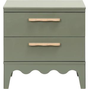 SAFAVIEH Furniture – Lovette 2-Drawer Nightstand – White Modern Bedside Table with Storage Drawers for Bedroom & Small Spaces (NST9618A)(Olive Green)