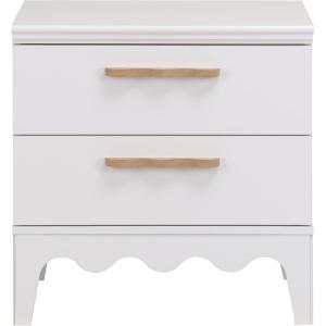 SAFAVIEH Furniture – Lovette 2-Drawer Nightstand – White Modern Bedside Table with Storage Drawers for Bedroom & Small Spaces (NST9618A)(White)