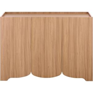 SAFAVIEH Furniture – Takami Media Stand for TVs up to 55″ – Oak 3-Door Modern Entertainment Console with Storage Cabinets (MED3605A)(Oak)