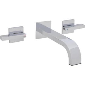 SAFAVIEH Solea Bath – Elise Bathroom Faucet – Contemporary Chrome Brass – Wall-Mount Two-Handle Design (BRF1016C)