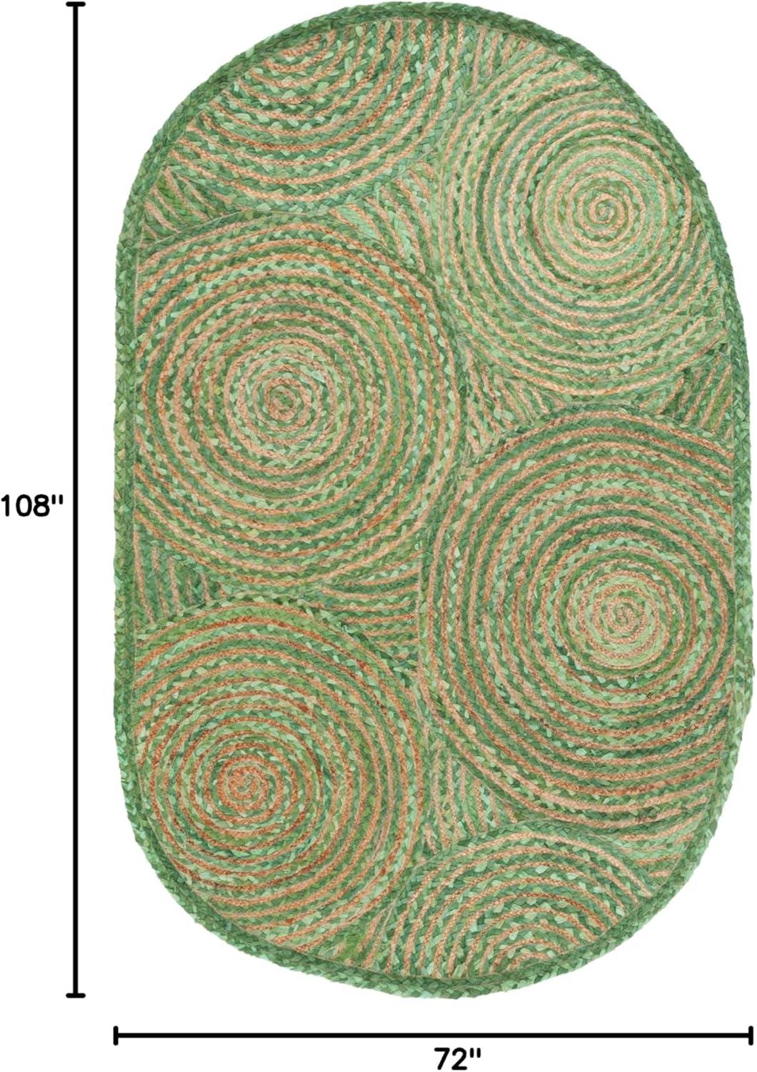 image:imageSAFAVIEH Area Rug 8x10 Cape Cod Collection Large Blue amp Natural Handmade Jute amp Cotton Boho Braided Design Ideal for Living Room Bedroom Office Dining Space CAP203MGreenNatural