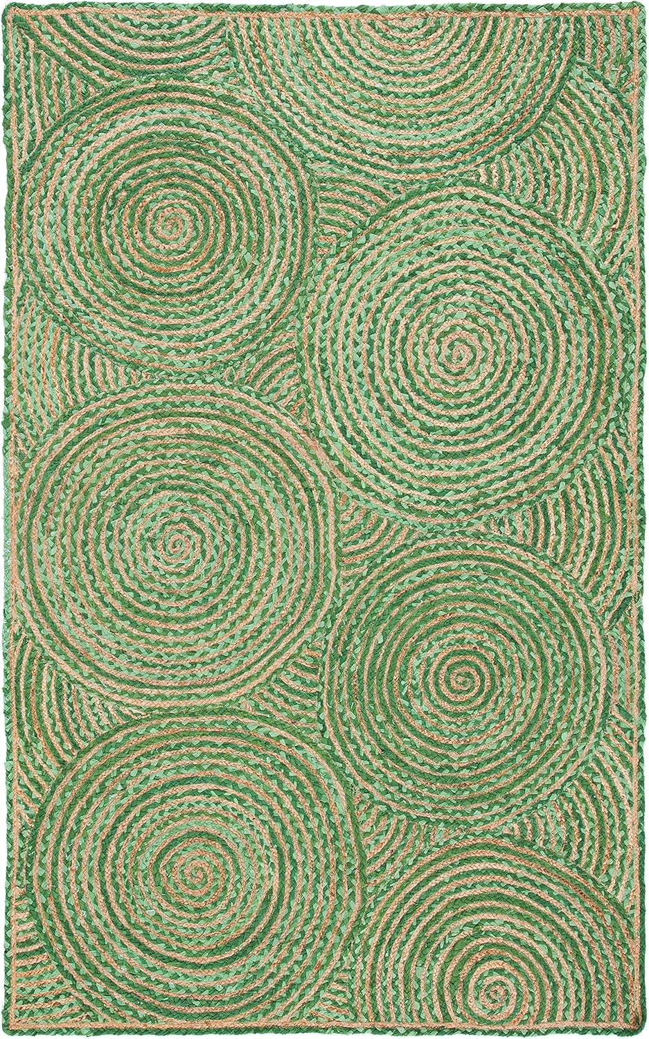 image:imageSAFAVIEH Area Rug 8x10 Cape Cod Collection Large Blue amp Natural Handmade Jute amp Cotton Boho Braided Design Ideal for Living Room Bedroom Office Dining Space CAP203MGreenNatural