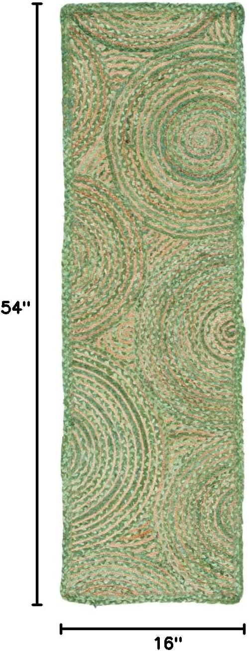 image:imageSAFAVIEH Area Rug 8x10 Cape Cod Collection Large Blue amp Natural Handmade Jute amp Cotton Boho Braided Design Ideal for Living Room Bedroom Office Dining Space CAP203MGreenNatural