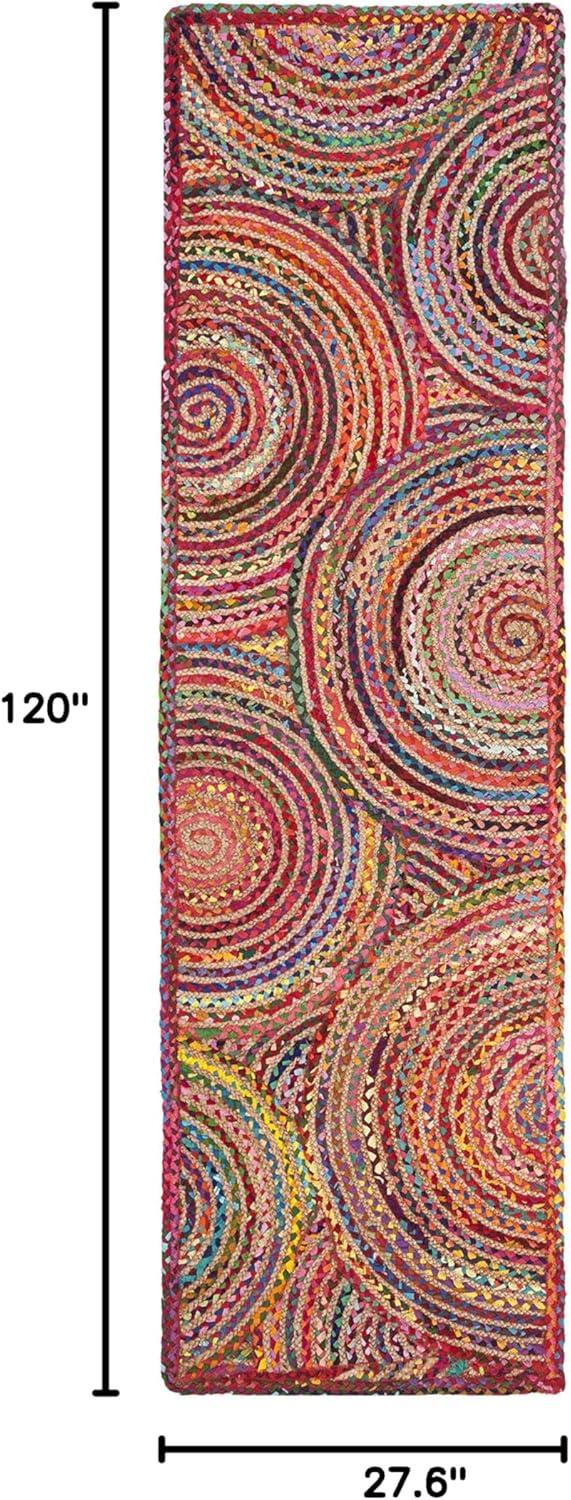 image:imageSAFAVIEH Area Rug 8x10 Cape Cod Collection Large Blue amp Natural Handmade Jute amp Cotton Boho Braided Design Ideal for Living Room Bedroom Office Dining Space CAP203MRedMulti