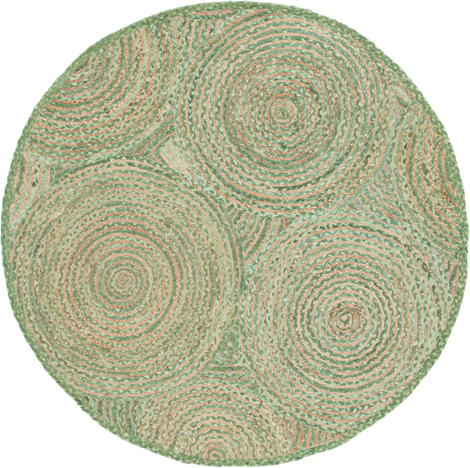 image:imageSAFAVIEH Area Rug 8x10 Cape Cod Collection Large Blue amp Natural Handmade Jute amp Cotton Boho Braided Design Ideal for Living Room Bedroom Office Dining Space CAP203MGreenNatural