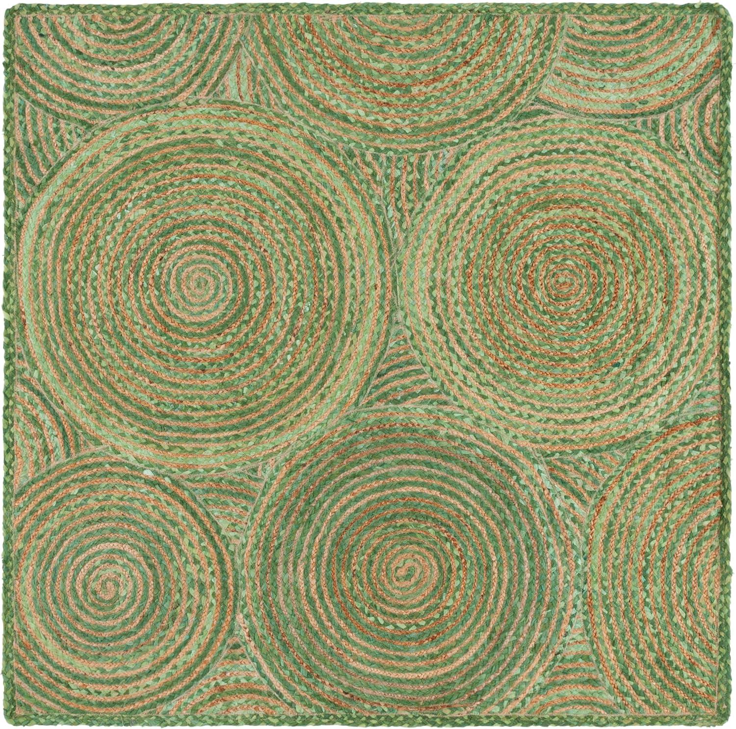 image:imageSAFAVIEH Area Rug 8x10 Cape Cod Collection Large Blue amp Natural Handmade Jute amp Cotton Boho Braided Design Ideal for Living Room Bedroom Office Dining Space CAP203MGreenNatural