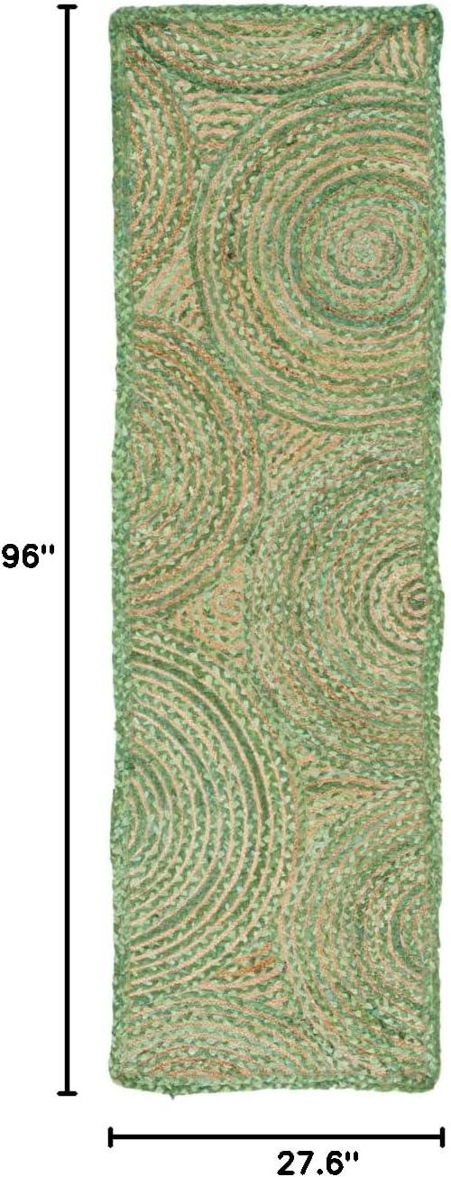 image:imageSAFAVIEH Area Rug 8x10 Cape Cod Collection Large Blue amp Natural Handmade Jute amp Cotton Boho Braided Design Ideal for Living Room Bedroom Office Dining Space CAP203MGreenNatural