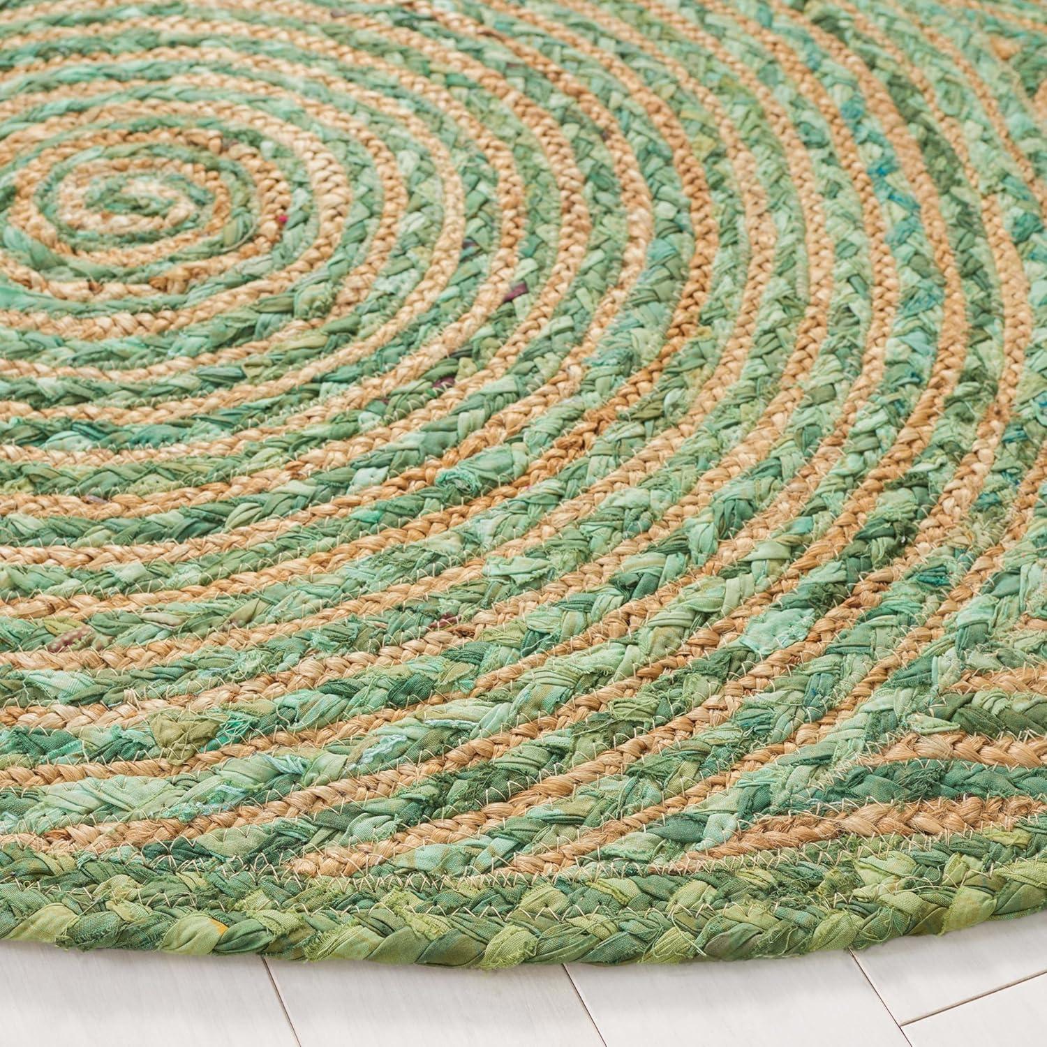 image:imageSAFAVIEH Area Rug 8x10 Cape Cod Collection Large Blue amp Natural Handmade Jute amp Cotton Boho Braided Design Ideal for Living Room Bedroom Office Dining Space CAP203MGreenNatural