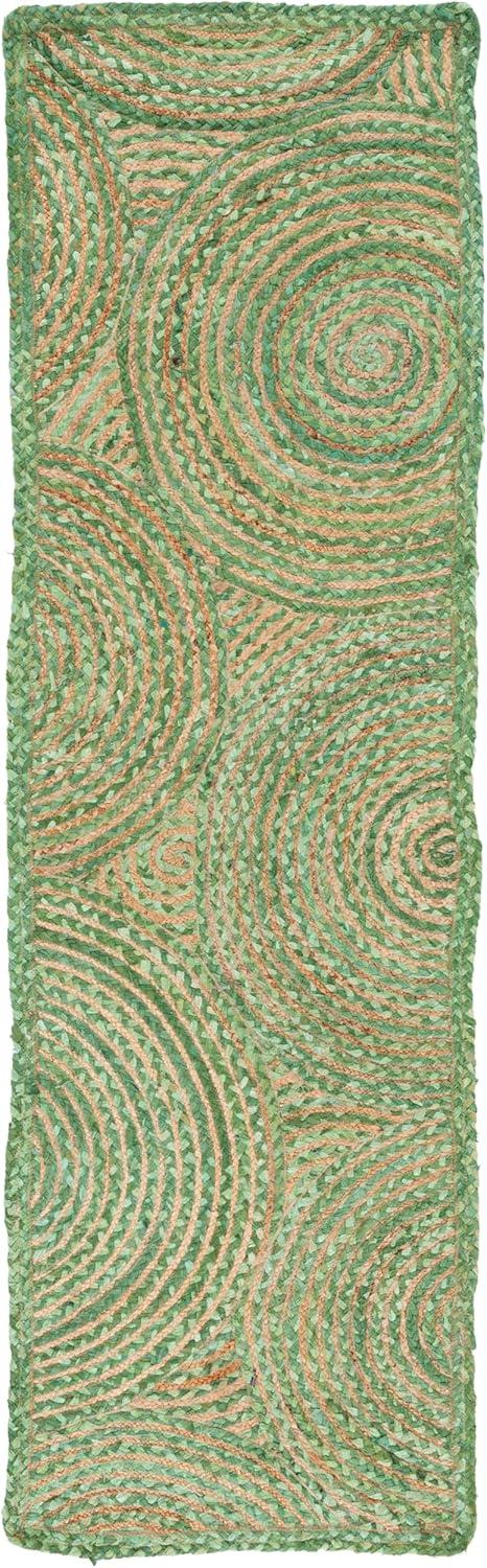 image:imageSAFAVIEH Area Rug 8x10 Cape Cod Collection Large Blue amp Natural Handmade Jute amp Cotton Boho Braided Design Ideal for Living Room Bedroom Office Dining Space CAP203MGreenNatural