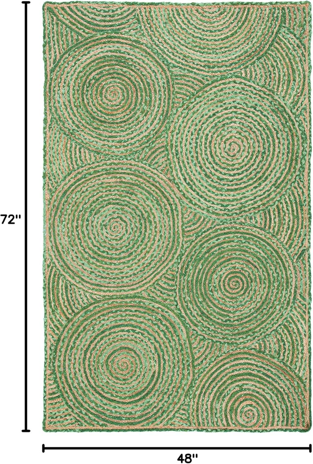 image:imageSAFAVIEH Area Rug 8x10 Cape Cod Collection Large Blue amp Natural Handmade Jute amp Cotton Boho Braided Design Ideal for Living Room Bedroom Office Dining Space CAP203MGreenNatural