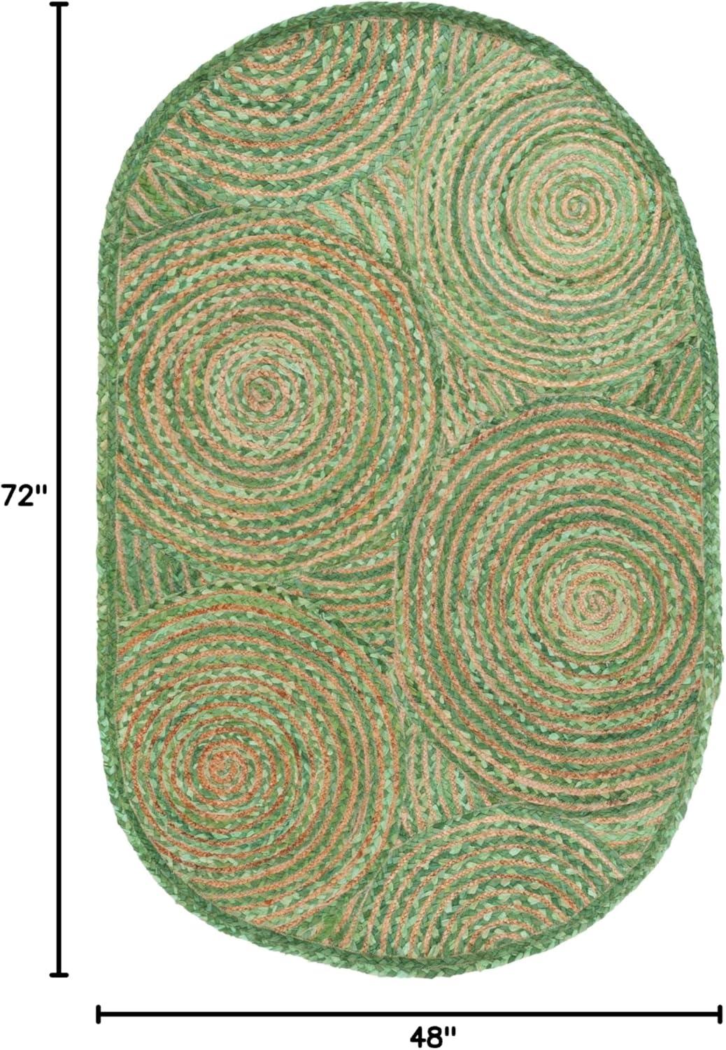 image:imageSAFAVIEH Area Rug 8x10 Cape Cod Collection Large Blue amp Natural Handmade Jute amp Cotton Boho Braided Design Ideal for Living Room Bedroom Office Dining Space CAP203MGreenNatural