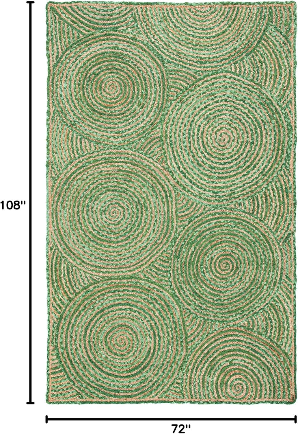 image:imageSAFAVIEH Area Rug 8x10 Cape Cod Collection Large Blue amp Natural Handmade Jute amp Cotton Boho Braided Design Ideal for Living Room Bedroom Office Dining Space CAP203MGreenNatural