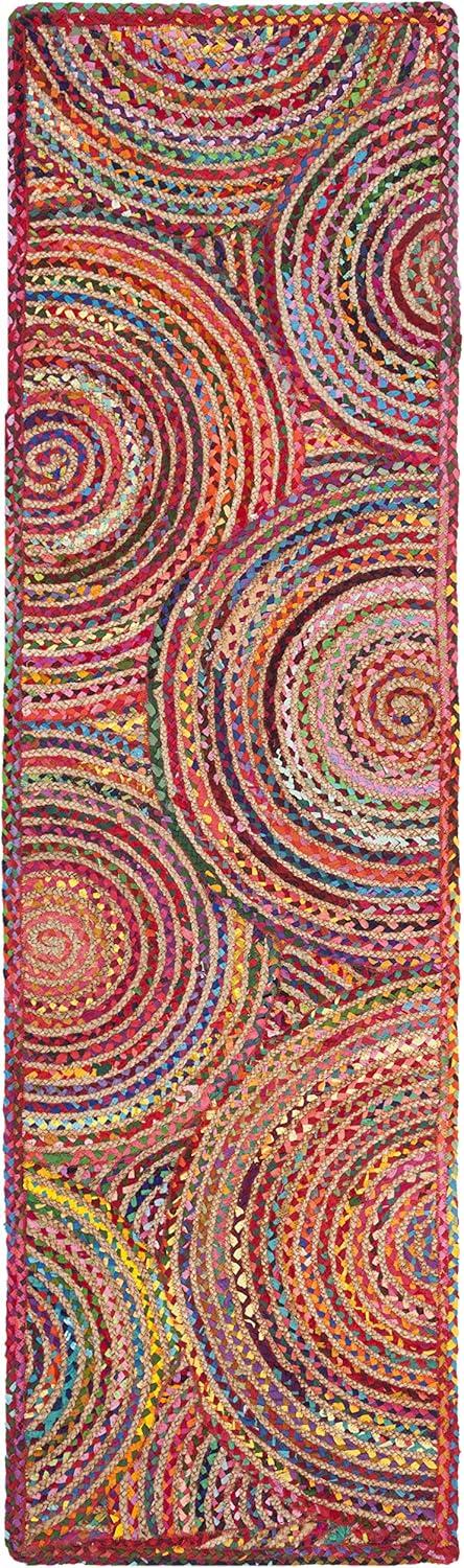 image:imageSAFAVIEH Area Rug 8x10 Cape Cod Collection Large Blue amp Natural Handmade Jute amp Cotton Boho Braided Design Ideal for Living Room Bedroom Office Dining Space CAP203MRedMulti