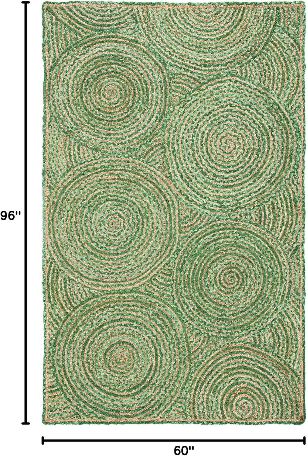 image:imageSAFAVIEH Area Rug 8x10 Cape Cod Collection Large Blue amp Natural Handmade Jute amp Cotton Boho Braided Design Ideal for Living Room Bedroom Office Dining Space CAP203MGreenNatural