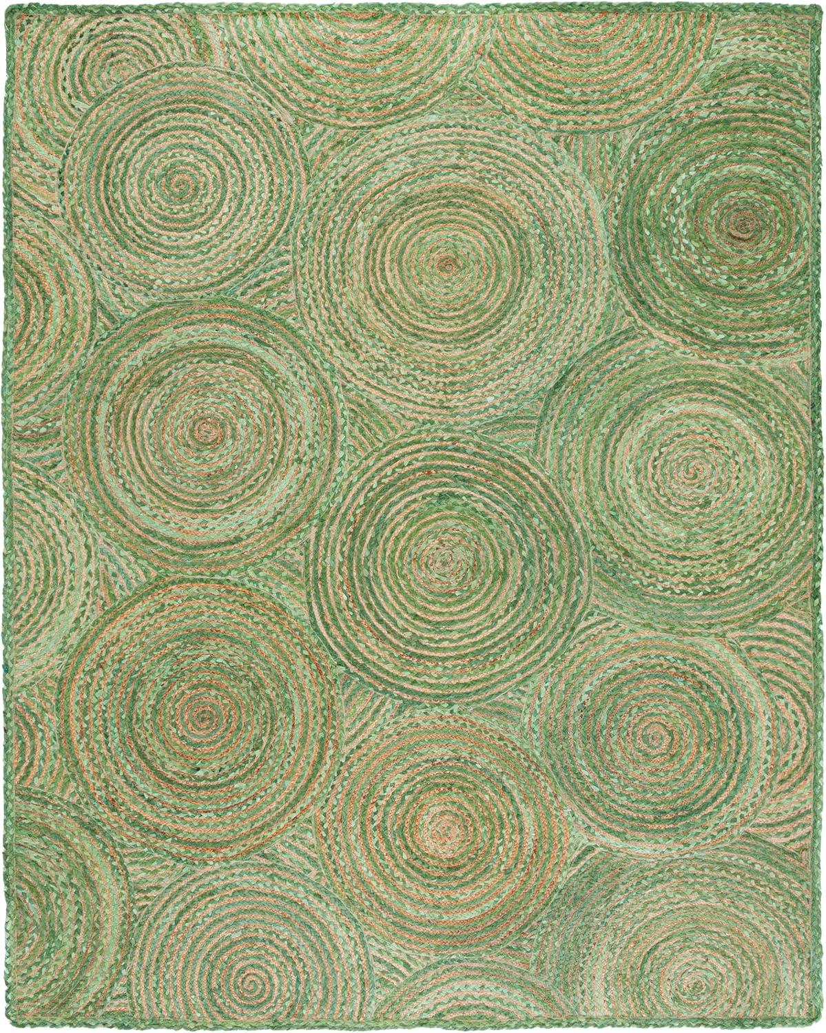 image:imageSAFAVIEH Area Rug 8x10 Cape Cod Collection Large Blue amp Natural Handmade Jute amp Cotton Boho Braided Design Ideal for Living Room Bedroom Office Dining Space CAP203MGreenNatural