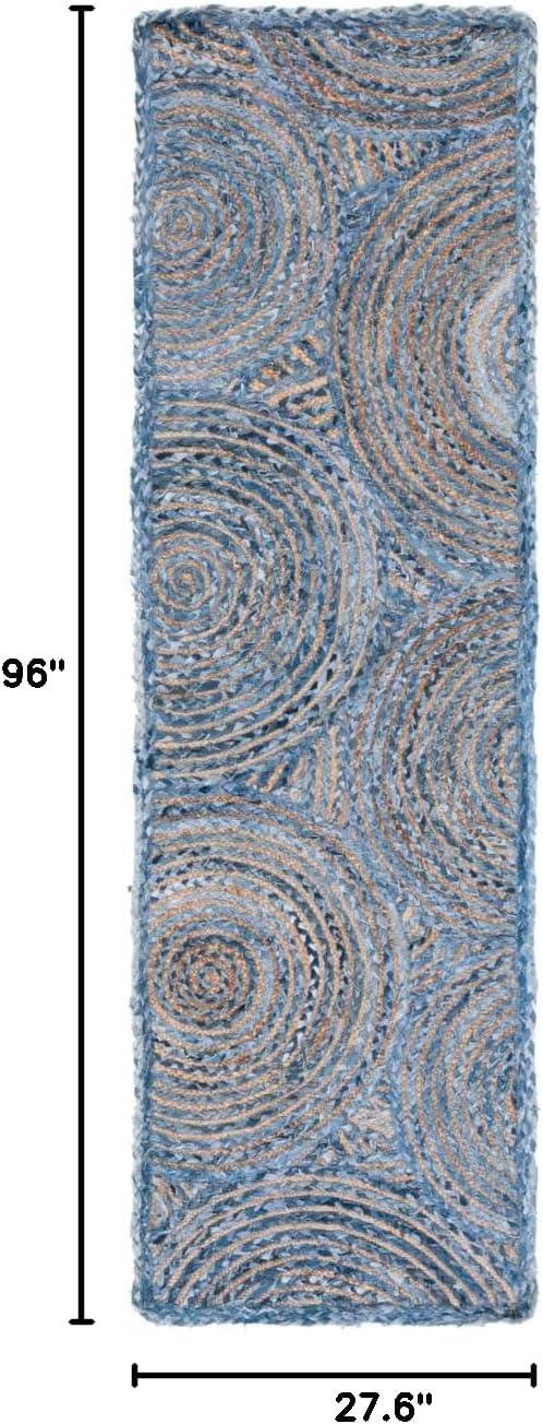 image:imageSAFAVIEH Area Rug 8x10 Cape Cod Collection Large Blue amp Natural Handmade Jute amp Cotton Boho Braided Design Ideal for Living Room Bedroom Office Dining Space CAP203MBlueNatural