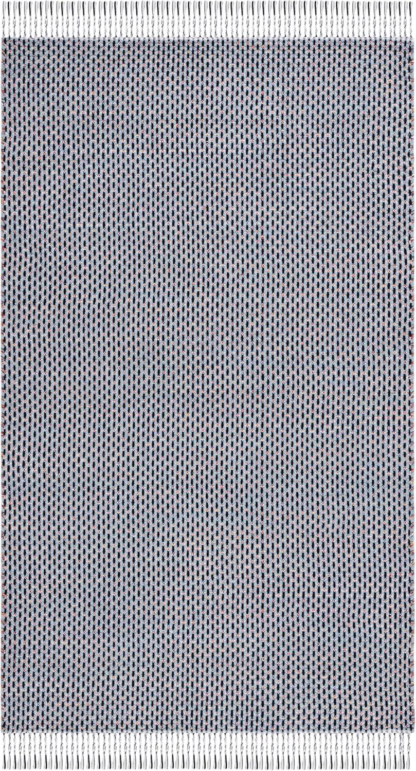 image:imageSAFAVIEH Area Rug 8x10 Montauk Collection Large Beige amp Black Handmade Flat Weave Cotton Ideal for Living Room Bedroom Office Dining Space MTK475BBlueBlack