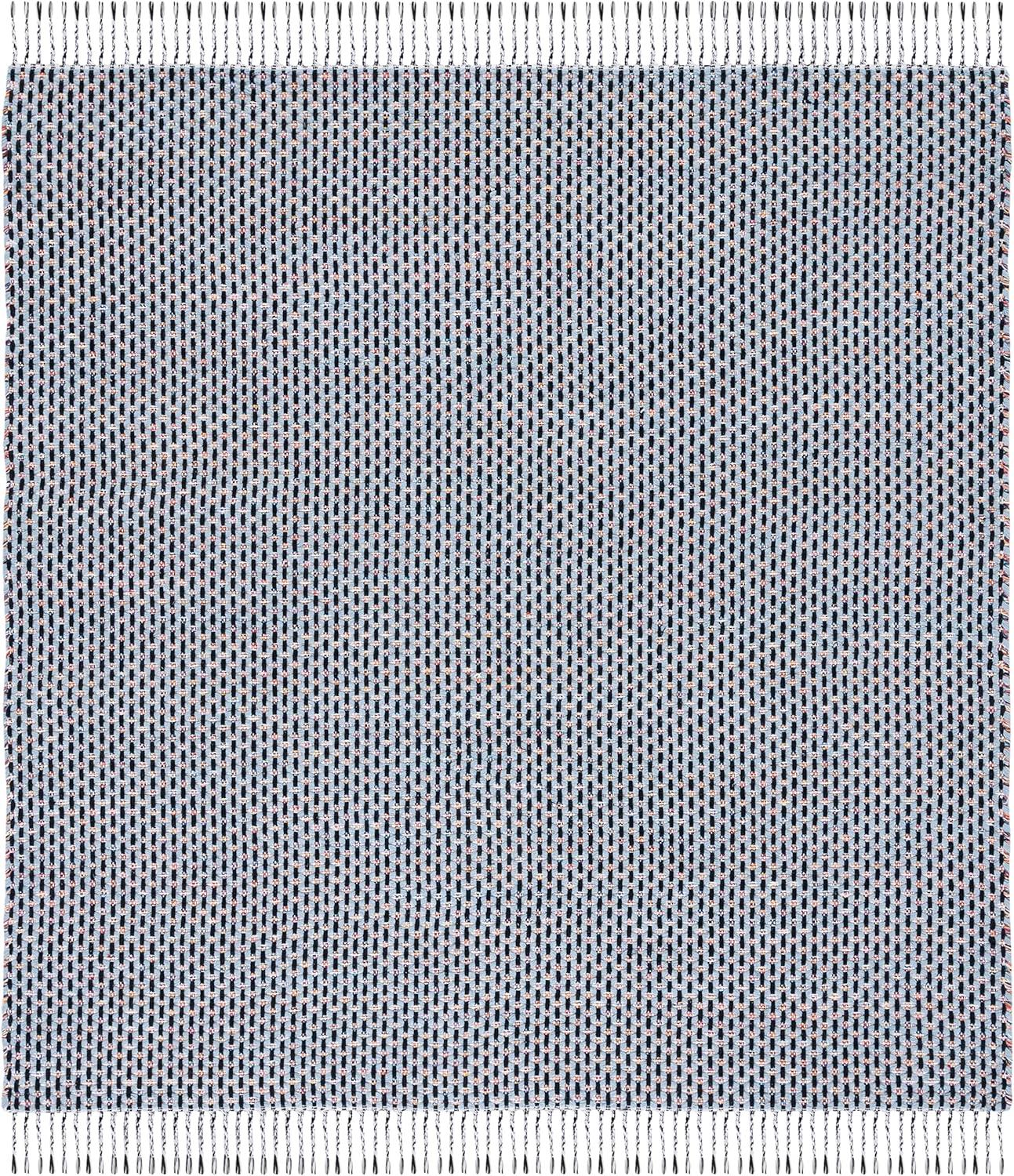 image:imageSAFAVIEH Area Rug 8x10 Montauk Collection Large Beige amp Black Handmade Flat Weave Cotton Ideal for Living Room Bedroom Office Dining Space MTK475BBlueBlack
