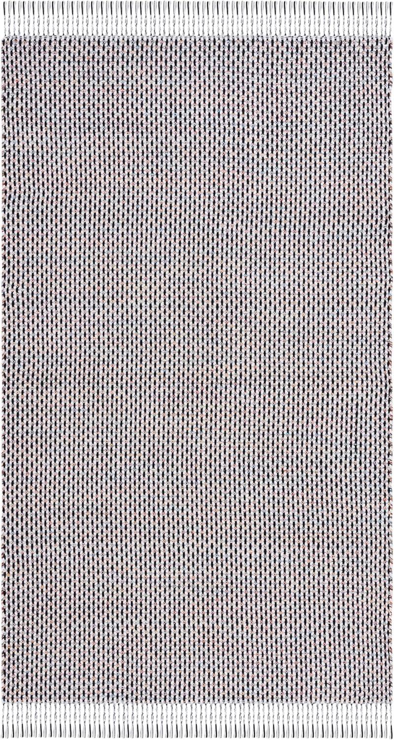 image:imageSAFAVIEH Area Rug 8x10 Montauk Collection Large Beige amp Black Handmade Flat Weave Cotton Ideal for Living Room Bedroom Office Dining Space MTK475BIvoryBlack