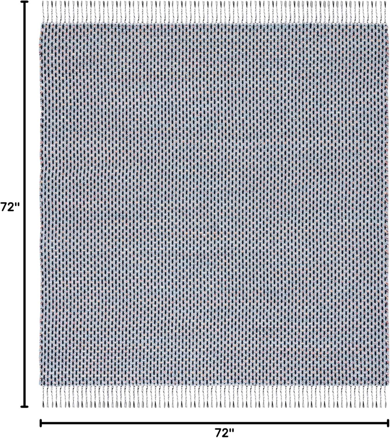 image:imageSAFAVIEH Area Rug 8x10 Montauk Collection Large Beige amp Black Handmade Flat Weave Cotton Ideal for Living Room Bedroom Office Dining Space MTK475BBlueBlack