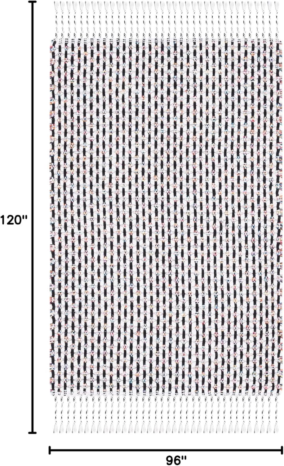 image:imageSAFAVIEH Area Rug 8x10 Montauk Collection Large Beige amp Black Handmade Flat Weave Cotton Ideal for Living Room Bedroom Office Dining Space MTK475BIvoryBlack