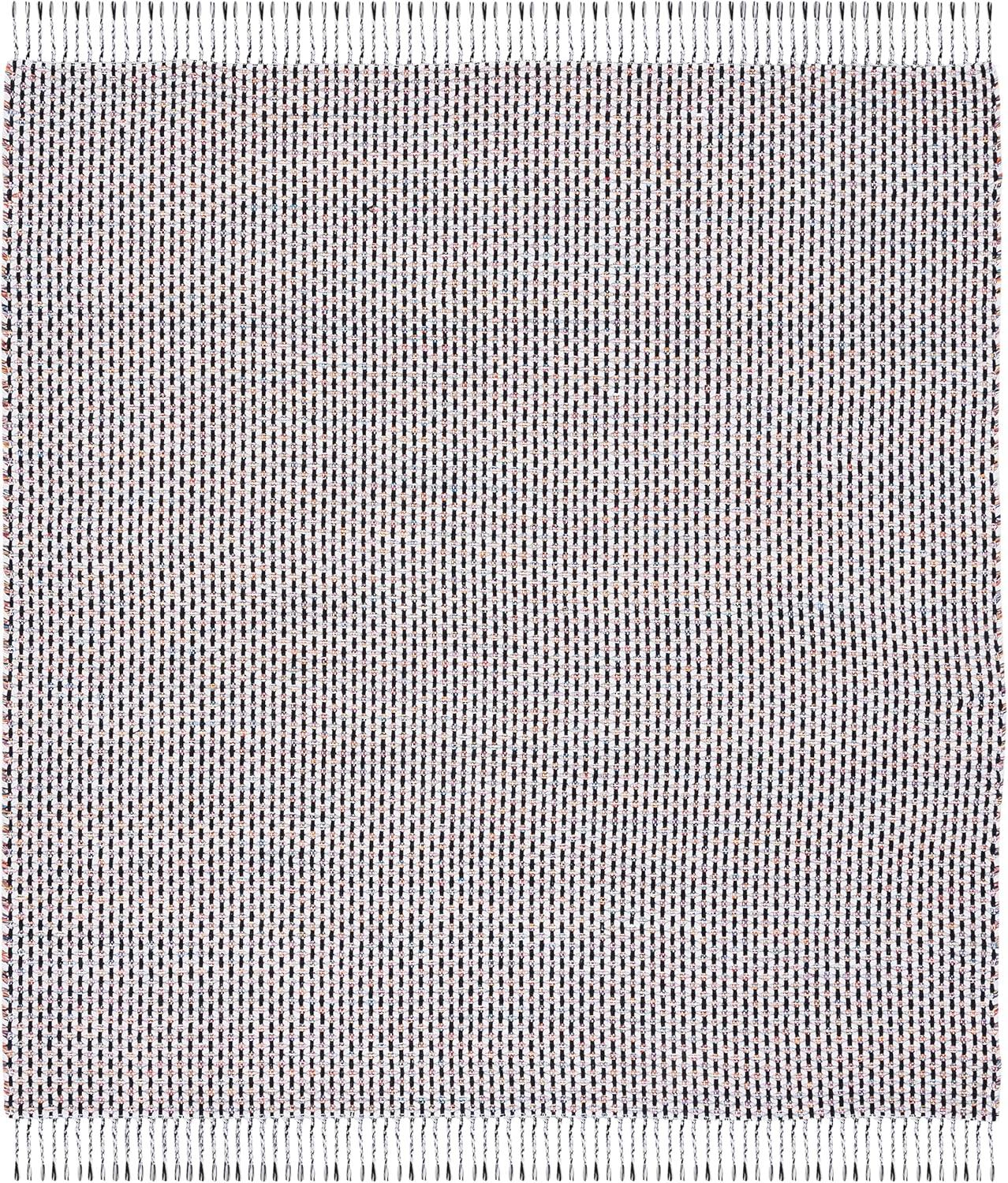 image:imageSAFAVIEH Area Rug 8x10 Montauk Collection Large Beige amp Black Handmade Flat Weave Cotton Ideal for Living Room Bedroom Office Dining Space MTK475BIvoryBlack